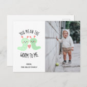 ワームを意味する私のかわいいはバレンタイン写真 シーズンポストカード (正面/裏面)