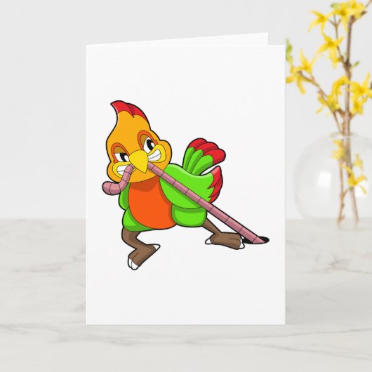 ワームを持つパラキート カード (黄色い花)