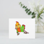 ワームを持つパラキート ポストカード (スタンド正面)