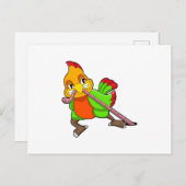 ワームを持つパラキート ポストカード (正面/裏面)