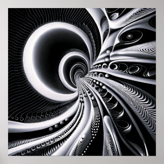 ワームホールに白と黒 ポスター