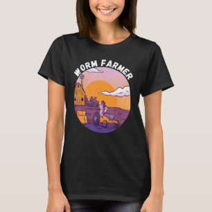 ワーム農家スカイサンセットファームバーンワーム農業バーム Tシャツ