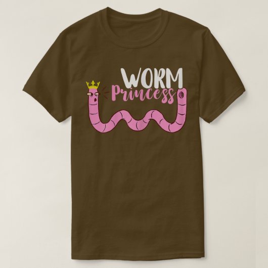 ワーム農家ワームプリンセス虫食農業クロ Tシャツ (デザイン正面)