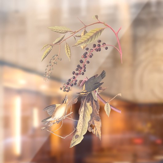 ワーム食べのウォーブラーオードボンソングバード ウィンドウサイン (シート2)