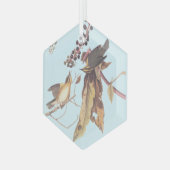 ワーム食べのウォーブラーオードボンソングバード ガラスオーナメント (正面左)