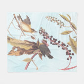 ワーム食べのウォーブラーオードボンソングバード フリースブランケット (正面(横))