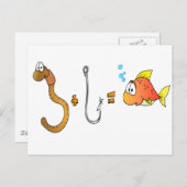 ワーム+フック=魚 ポストカード (正面/裏面)