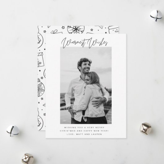 ワーメストウィッシュカップルフォトクリスマスホリデーカード シーズンカード (正面/裏面インサイチュ)