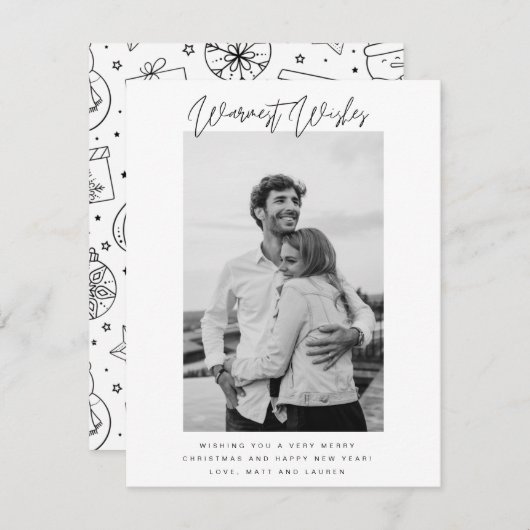 ワーメストウィッシュカップルフォトクリスマスホリデーカード シーズンカード (正面/裏面)