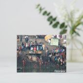 ワーラーナシーのghats、郵便はがき ポストカード (スタンド正面)