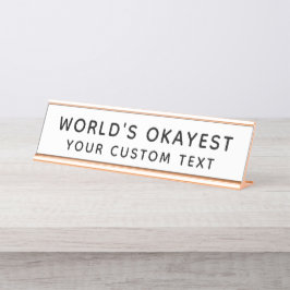 ワールドおもしろいオカスタムケイスト白黒 デスクネームプレート