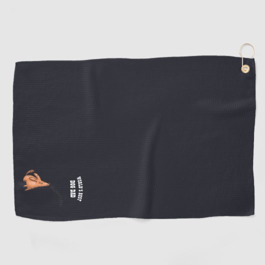 ワールドおもしろいドッグ最高のパパゴルフゴルファーのカスタマイズ ゴルフタオル (横)