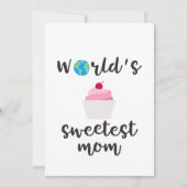 ワールドで最も甘いママの引用文カップケーキのピンク シーズンカード (正面)