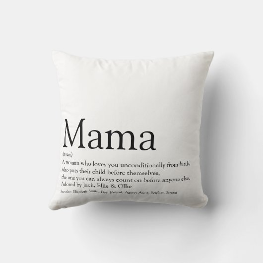 ワールドのマ最高のマ定義引用文白黒 クッション (裏面)