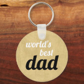 ワールドの最高のパパシックスクリプト金ゴールドとブラック キーホルダー (正面)