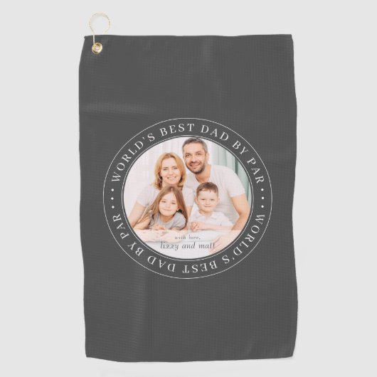 ワールドの最高のパパバイパーのクラシック写真シンプル ゴルフタオル (正面)