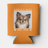 ワールドの犬最高ののパパポートがペットの写真オレンジをプリント 缶クーラー (正面)