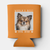 ワールドの犬最高ののパパポートがペットの写真オレンジをプリント 缶クーラー (裏面)