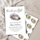 ワールドはあなたのオイスターパールブライダルシャワー 招待状