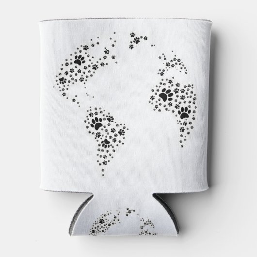 ワールドアトラスドッグポープリント 缶クーラー (正面)