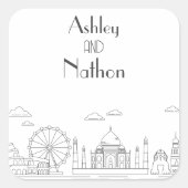 ワールドアドベンチャー疑問に思7型結婚論 スクエアシール (正面)