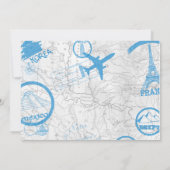 ワールドアワイツベビーシャワー招待状青い葉書 招待状 (裏面)