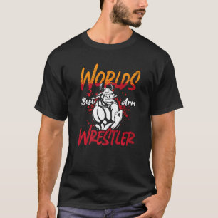 ワールドア最高のームレスラーレスリングスポーツアーム Tシャツ