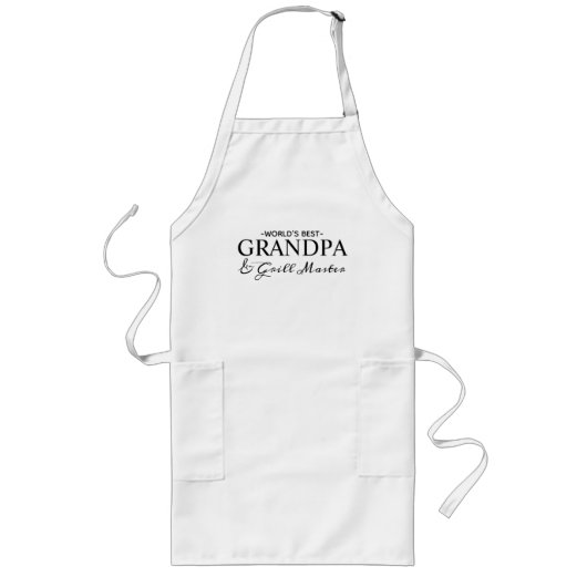 ワールドエレガントズグ最高のンパブラックタイポグラフィ ロングエプロン (正面)