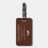 ワールドエレガントトラベラーマップウッドモノグラムの名 ラゲッジタグ (裏面縦)