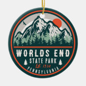 ワールドエンド州パークペンシルバニアレトロサンセット セラミックオーナメント (正面)
