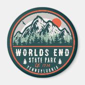 ワールドエンド州パークペンシルバニアレトロサンセット マグネット (正面)