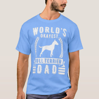 ワールドオケイエストブルテリアパパテリアードッグブルT Tシャツ