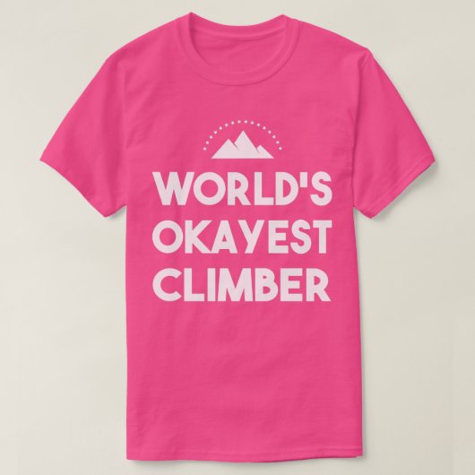 ワールドオケイストクライマー登山ハイキングマウンテン Tシャツ (デザイン正面)