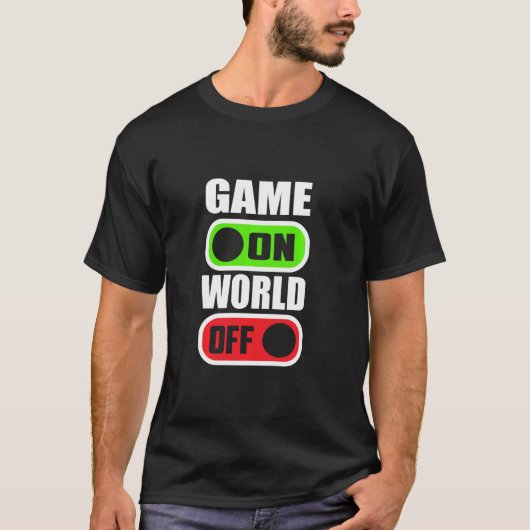 ワールドオフでゲーム！ゲーマーゲームコンソールゲームパッドG Tシャツ (正面)
