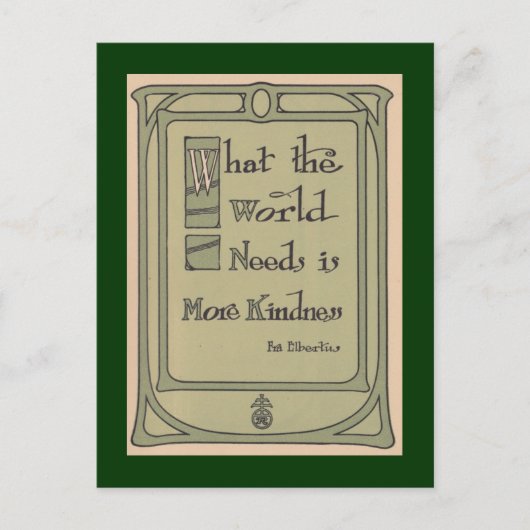 ワールドカインドネスロイクロフトヴィンテージモットハガキ ポストカード (正面)