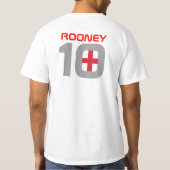 ワールドカップのイギリス#10 RooneyのTシャツ両側 Tシャツ (裏面)