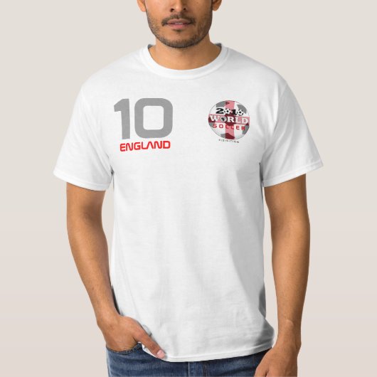 ワールドカップのイギリス#10 RooneyのTシャツ両側 Tシャツ (正面)