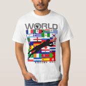 ワールドカップのサッカー2010のチーム旗のゴールのTシャツ Tシャツ (正面)