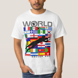 ワールドカップのサッカー2010のチーム旗のゴールのTシャツ Tシャツ