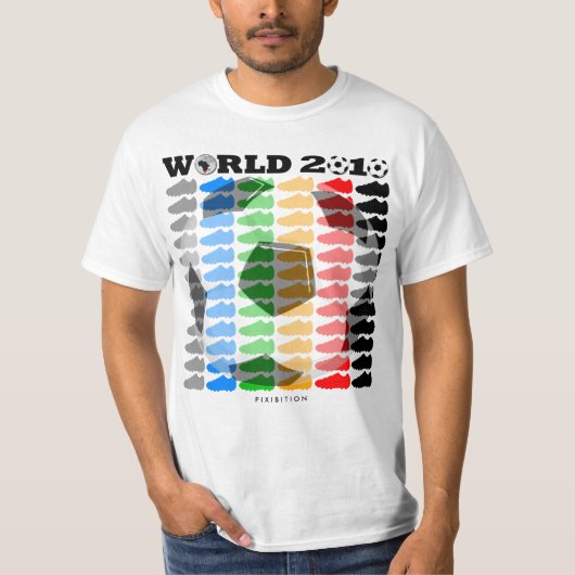 ワールドカップ2010色の靴のTシャツ2 Tシャツ (正面)