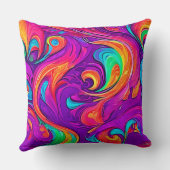 ワールドカラフル：フローパターン クッション (裏面)