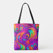 ワールドカラフル：フローパターン トートバッグ (裏面)