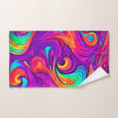 ワールドカラフル：フローパターン バスタオルセット (ハンドタオル)