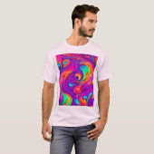 ワールドカラフル：フローパターン Tシャツ (正面フル)