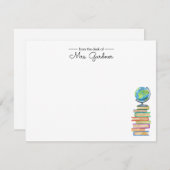 ワールドクラスのブックワーム |パーソナライズされた先生 ノートカード (正面/裏面)