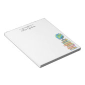 ワールドクラスのブックワーム |幼稚園先生 ノートパッド (アングル)