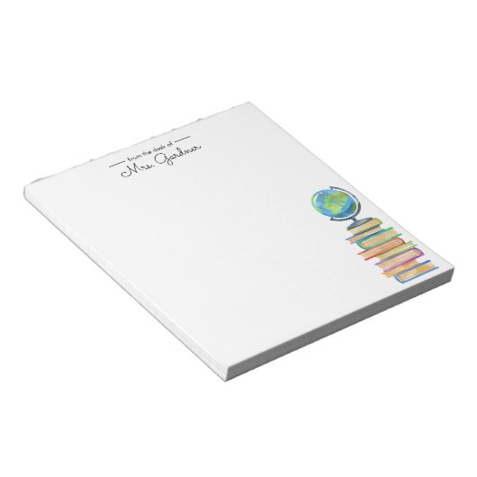 ワールドクラスのブックワーム |幼稚園先生 ノートパッド (アングル)