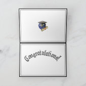 ワールドクラス卒業 – キャップと黄金の卒業証書 カード (内部)