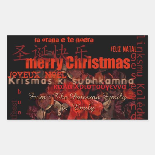 ワールドクリスマスフェリズNavidadステッパーソナライズされたカー 長方形シール (正面)