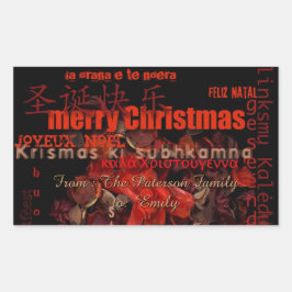 ワールドクリスマスフェリズNavidadステッパーソナライズされたカー 長方形シール
